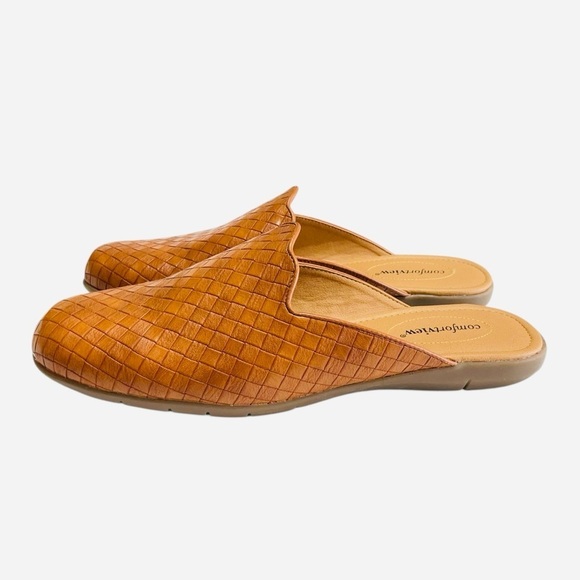 Comfortview MYA # 06117 Cognac Woven Slip-On Mules size 10.5M - Picture 2 of 10